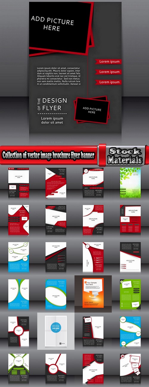 Collection of vector image brochure flyer banner #9-25 Eps