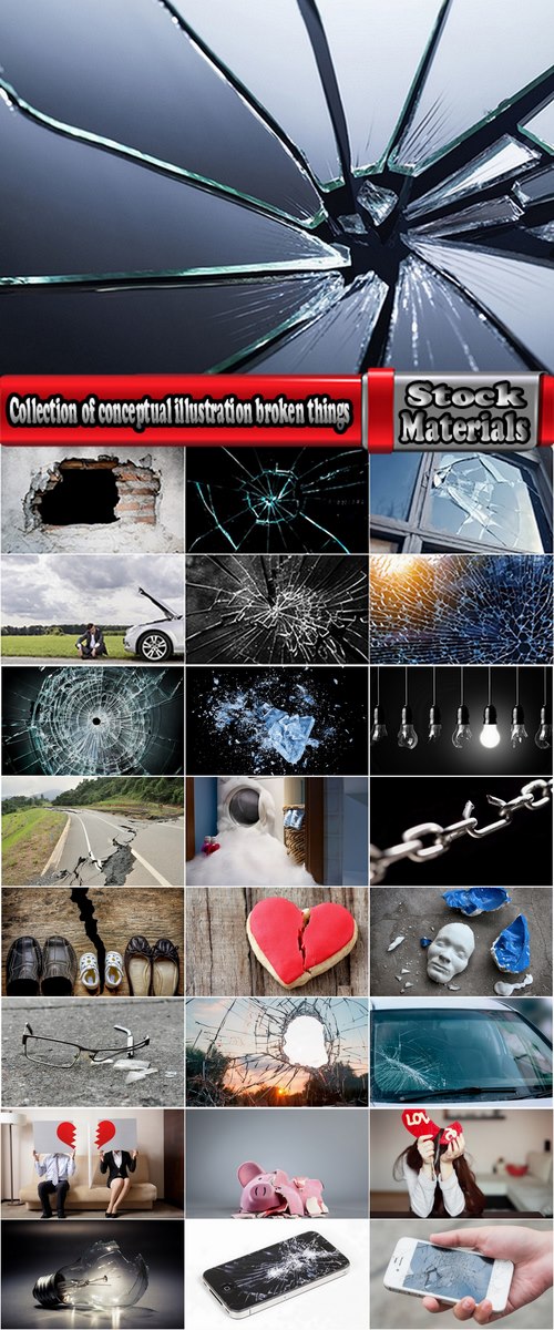 Collection of conceptual illustration of breakdowns and broken things 25 HQ Jpeg