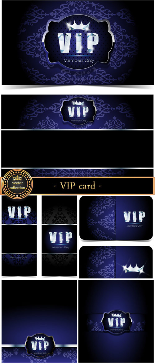 Dark blue VIP card, vector backgrounds
