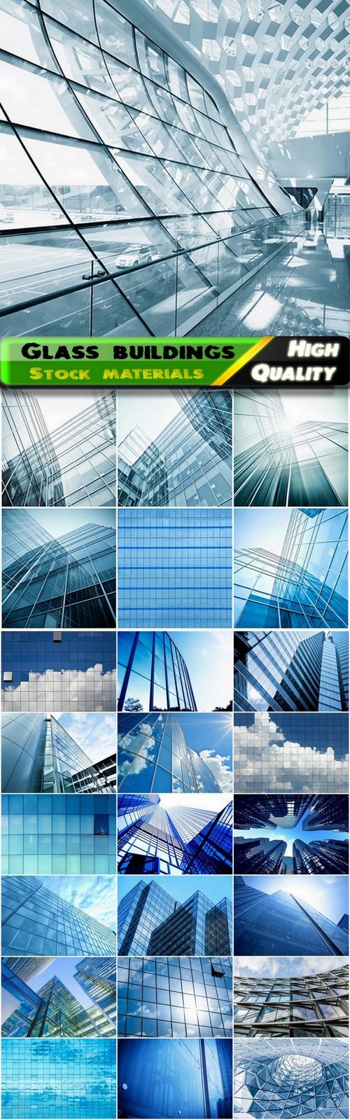 Buildings and skyscrapers with glass blue windows - 25 HQ Jpg