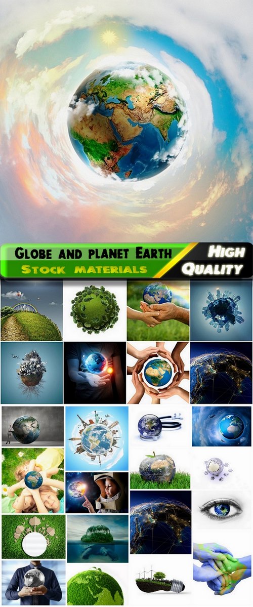 Conceptual images with globe and planet Earth - 25 HQ Jpg
