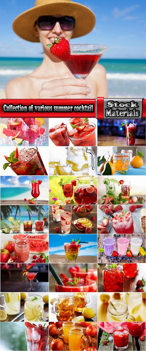 Collection of various summer cocktail mojito berry fruit compote 25 HQ Jpeg