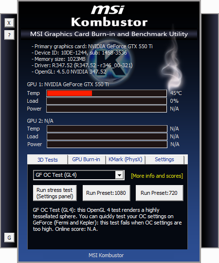 MSI Kombustor 2.6.0 x86 / 3.5.2.0 x64 Portable