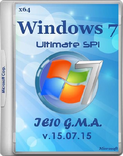 Windows 7 Ultimate SP1 IE11 G.M.A. v.15.07.15 (x64/RUS/2015)