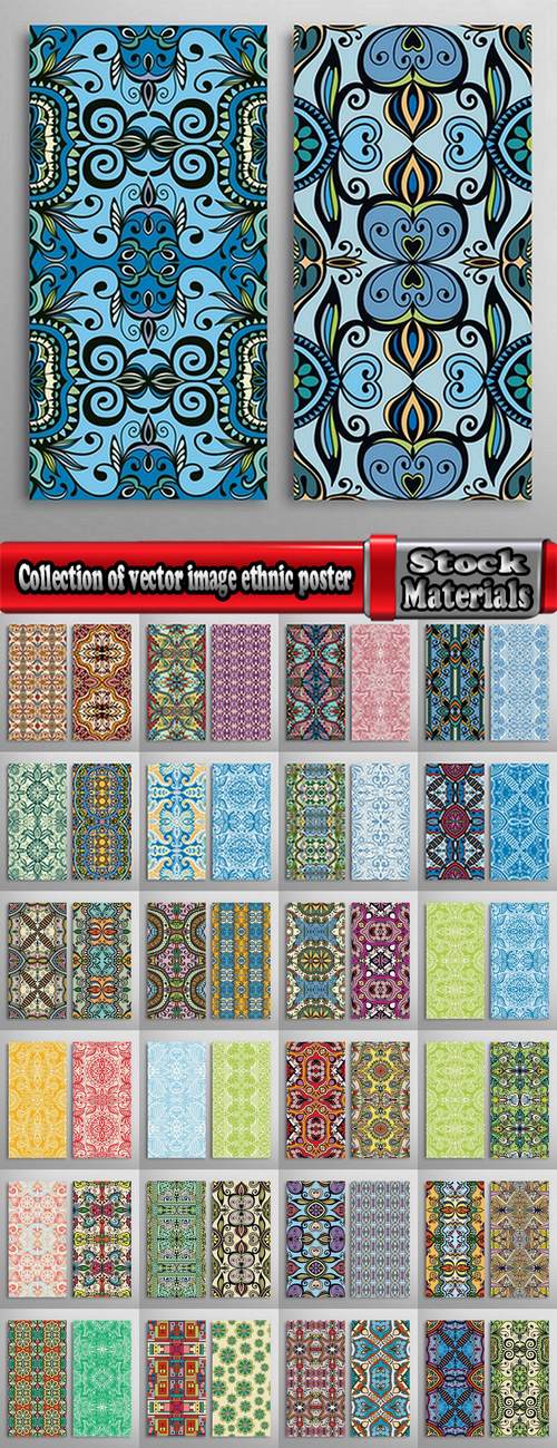 Collection of vector image ethnic poster flyer banner business card 25 EPS