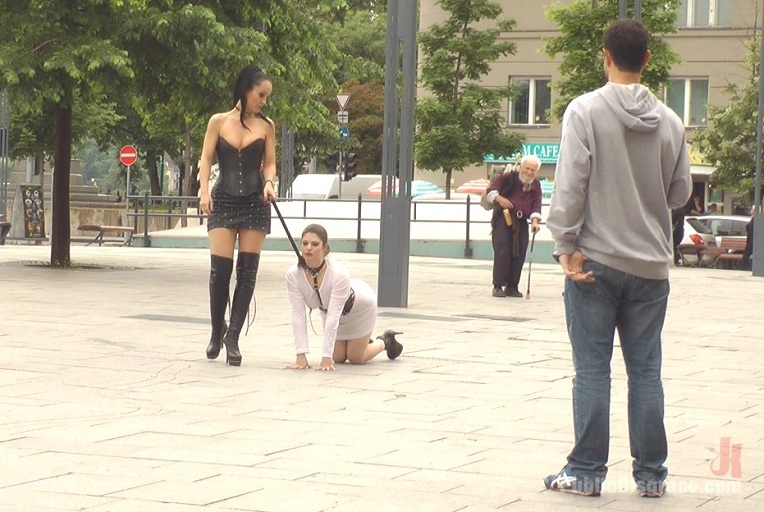 [PublicDisgrace.com / Kink.com] Fetish Liza And Lucia Love (Disgusting Piss Guzzling Slut Paraded Through Budapest / 31-07-2015) [2015 ., BDSM, Public Sex, Anal, Double Penetration, Pissing, Humiliation, BJ, Hardcore, All Sex, HDRip, 720p]