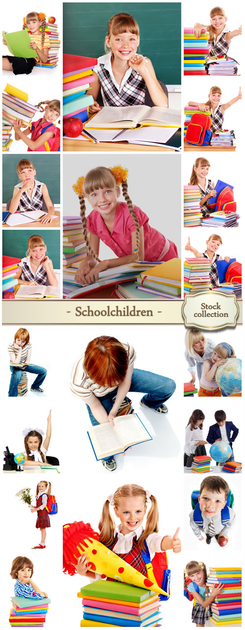Schoolchildren, children, knowledge and learning - Stock photo