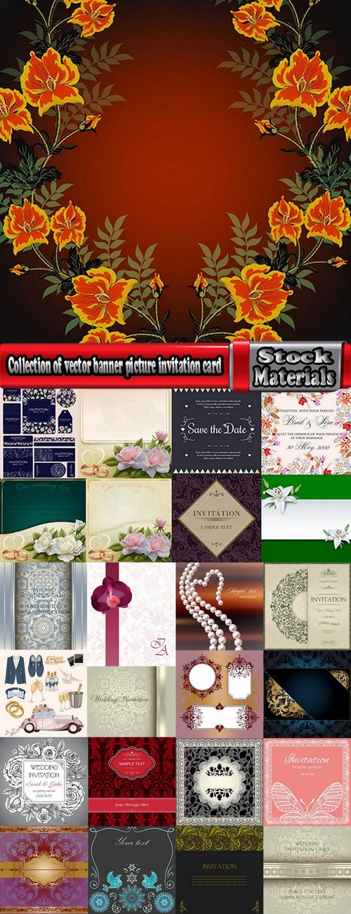 Collection of vector banner picture card flyer poster invitation card 25 EPS