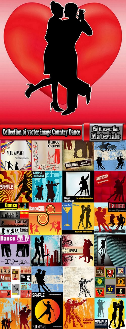 Collection of vector image flyer banner poster Country Dance 25 EPS