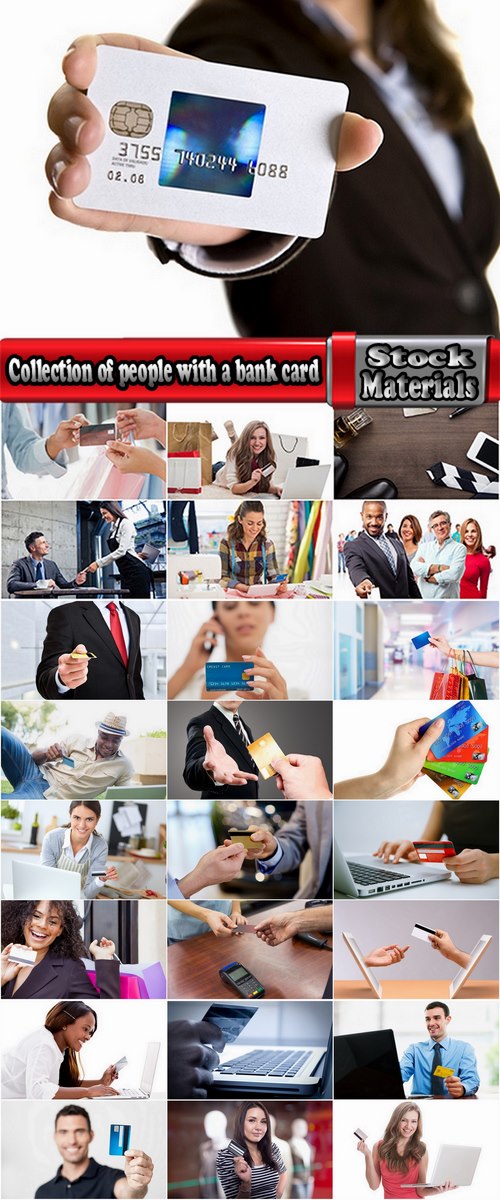 Collection of people with a bank card payment on the purchase of card 25 HQ Jpeg