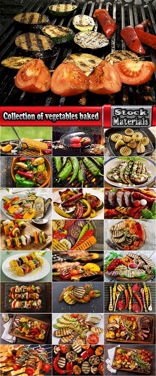 Collection of vegetables baked eggplant pepper tomato barbecue grill 25 HQ Jpeg