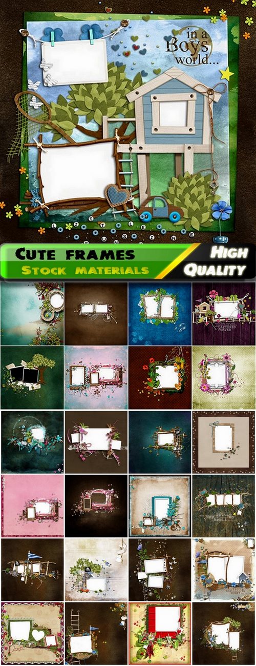 Cute frames for congratulations and invitations - 25 HQ Jpg