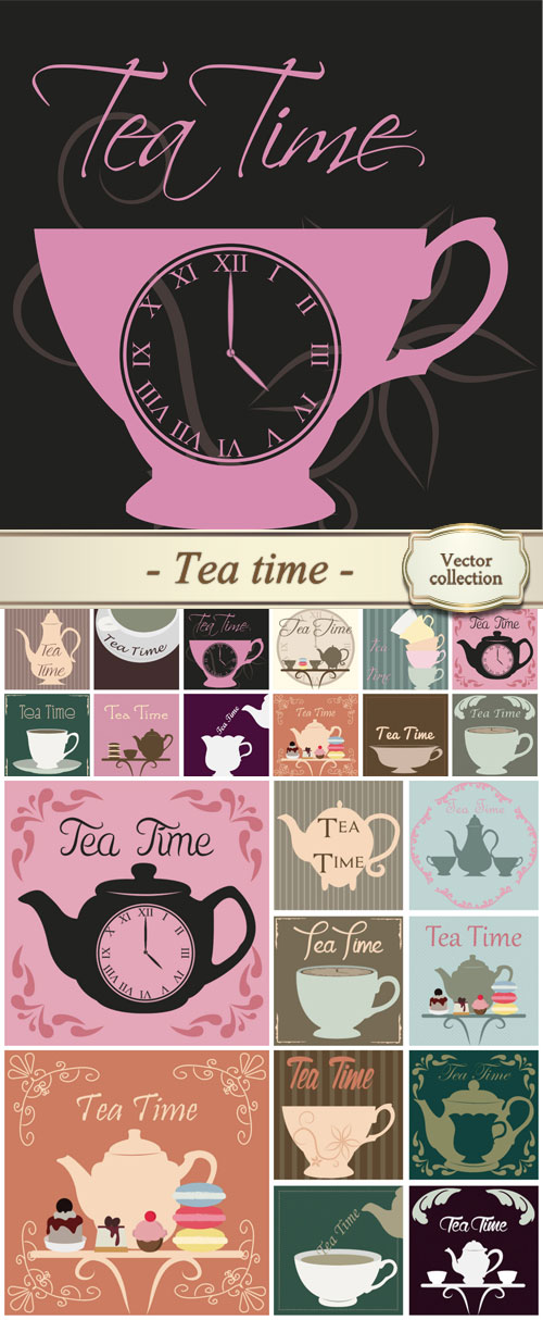 Tea time, vector backgrounds