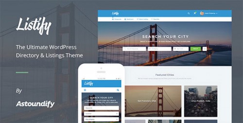 Listify v1.0.7 - Themeforest WordPress Directory Theme graphic