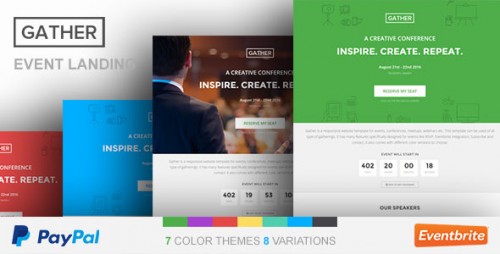 Download Nulled Gather - Event & Conference WP Landing Page Theme product cover