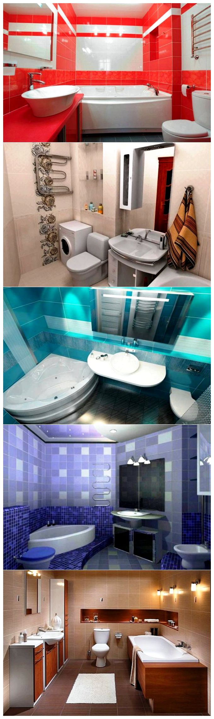 Дизайн ванной комнаты, совмещенной с туалетом